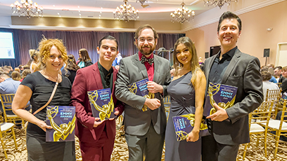 Students from SCC School of Film and Theatre pose for Emmy award
