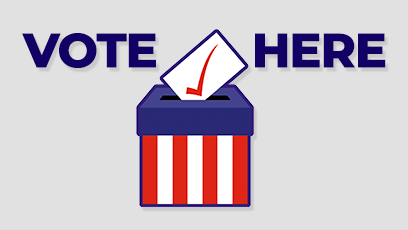 Vote Here Ballot Box