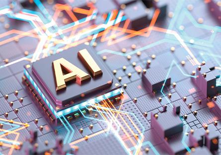 chip on board with lettering 'AI'