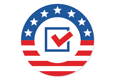 Vote Here Voting Circle with checkbox