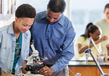 Student in a lab
