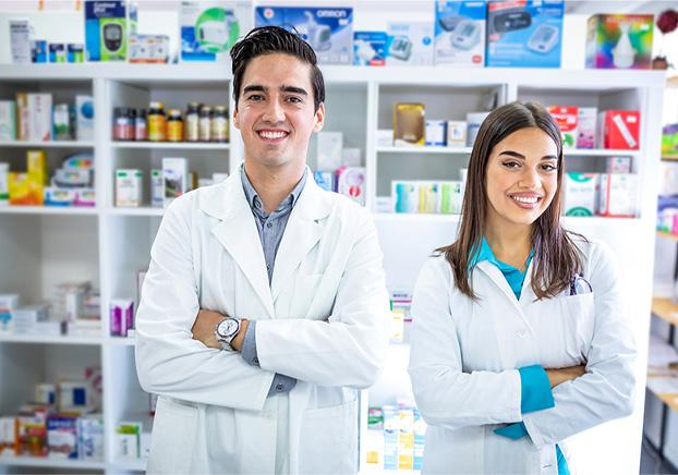 pharmacy technician working in pharmacy