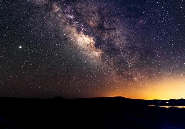 Milky way over Mormon Lake, Arizona